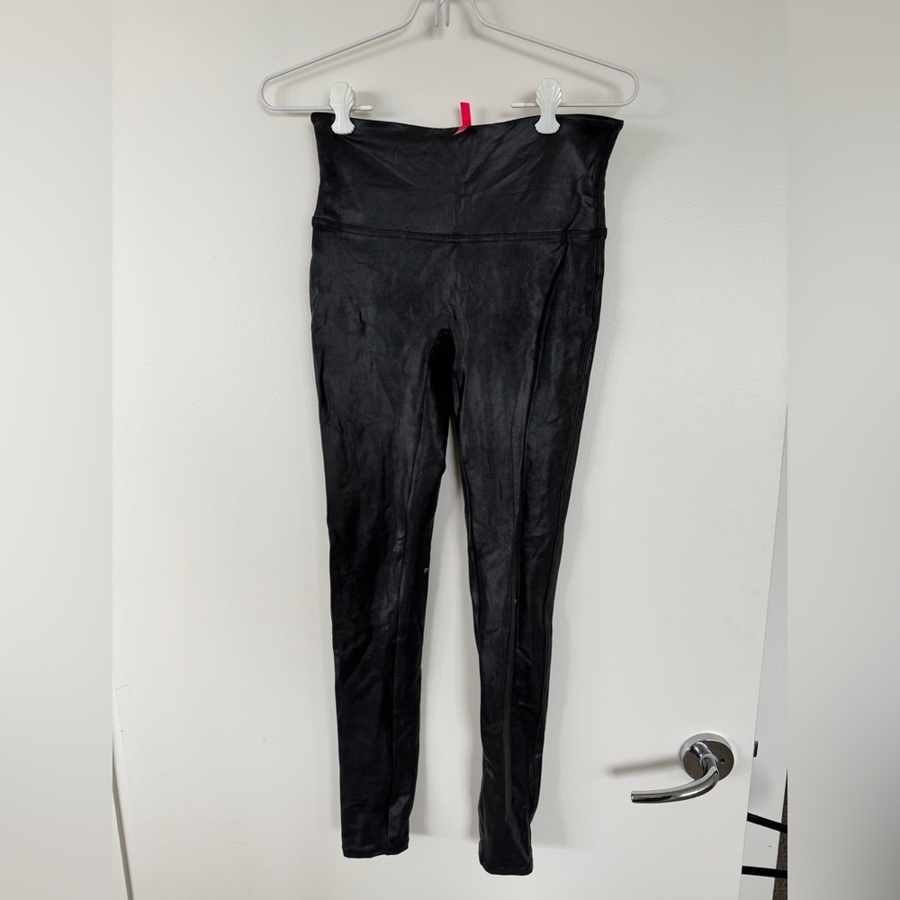 spanx high waisted leather leggings